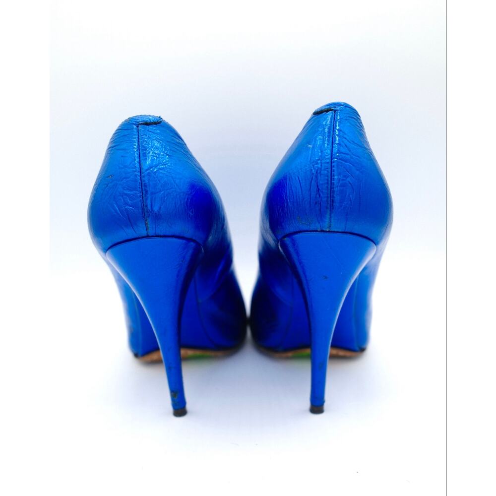 Balanciaga Blue Metallic Pumps 38.5 - Picture 3 of 6